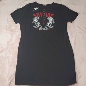 Stay Brave Short Sleeve Mini Dress